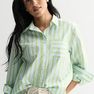 Mint Striped Cotton Shirt
